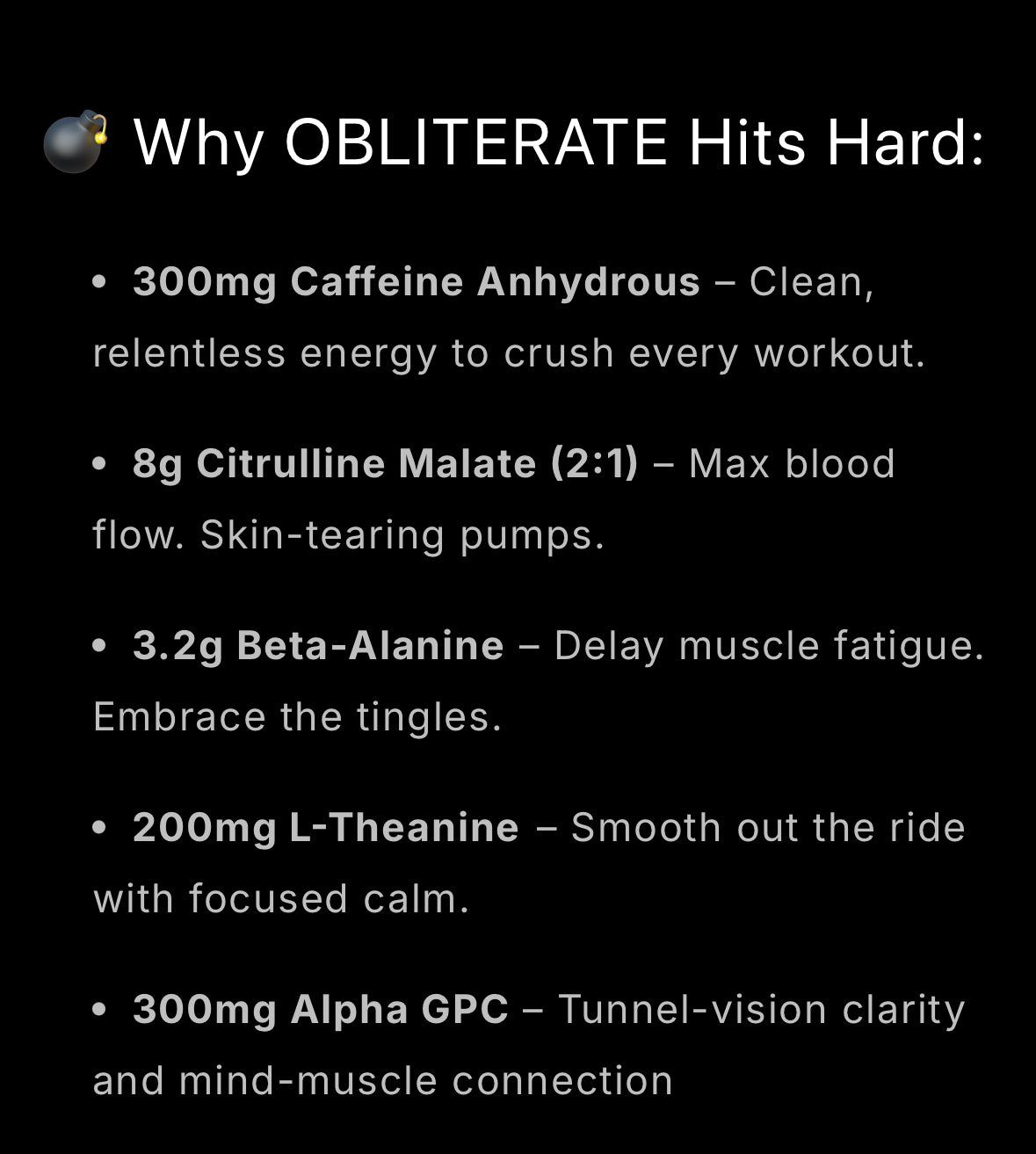 Obliterate Pre-workout